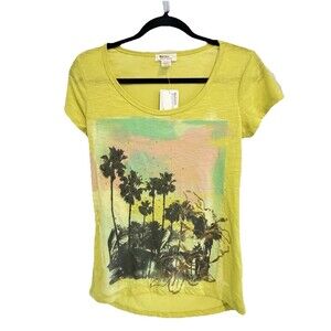 Madison & Berkeley Women’s Juniors Small Yellow T-Shirt Vintage Y2K School Casua